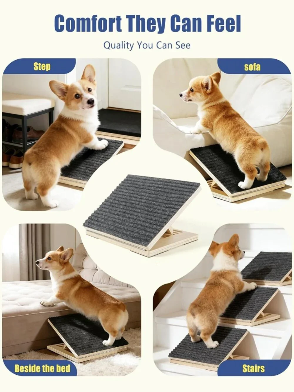 Pet Stair Ramp for Small Dogs, 4 Pack